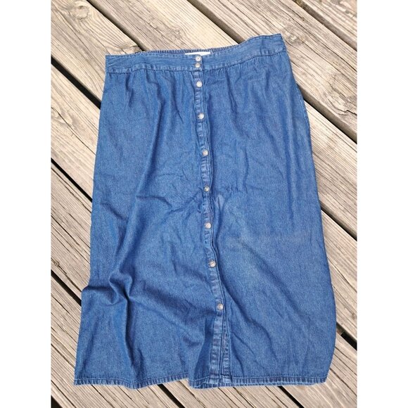 Studio West Denim Skirt Long Length Western Xl - Picture 1 of 3